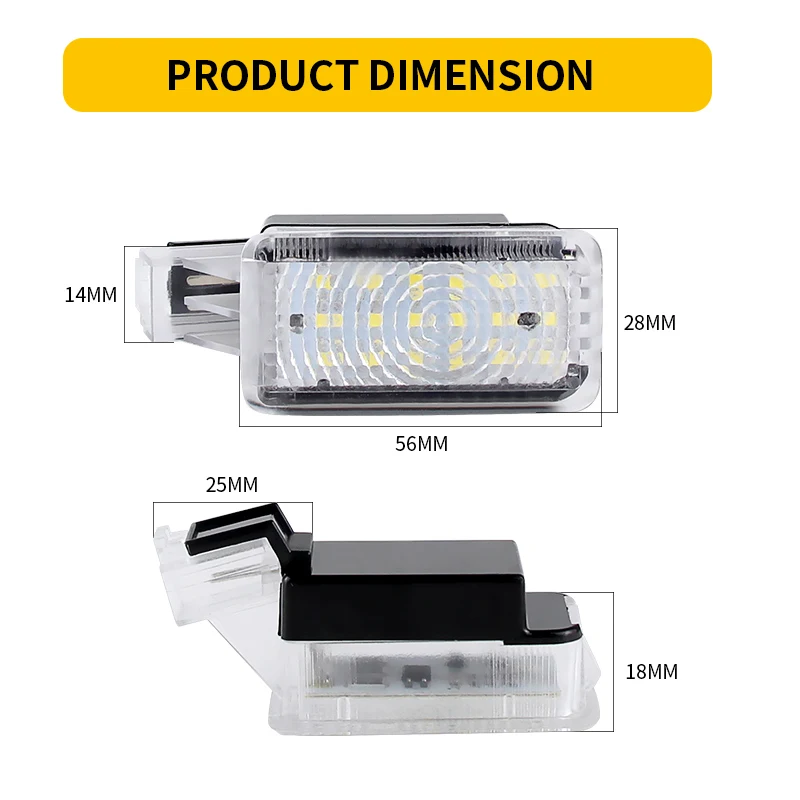 10PCS  LED Car Light Bulbs Trunk Door Puddle Light For Acura MDX 2007-up RLX 2014-up TL 2009-up Replacement LED Interior Lamp
