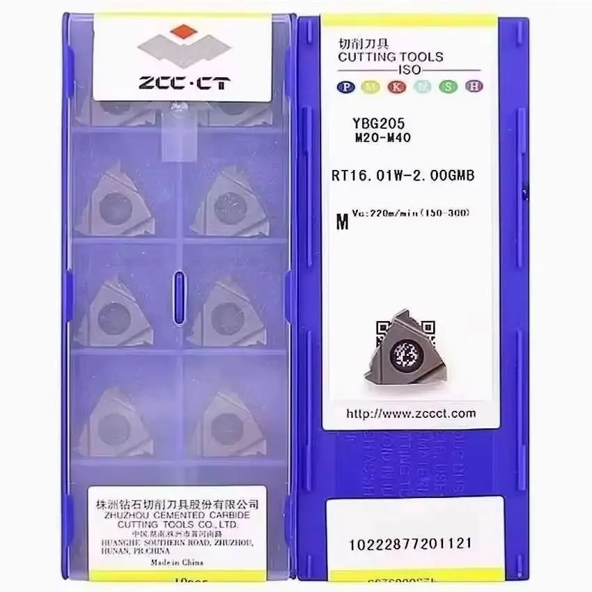 

RT16.01W-2.00GMB YBG205/RT16.01W-2.50GMB YBG205/RT16.01W-3.00GMB YBG205 ZCC.CT CNC carbide inserts Thread inserts turning tools