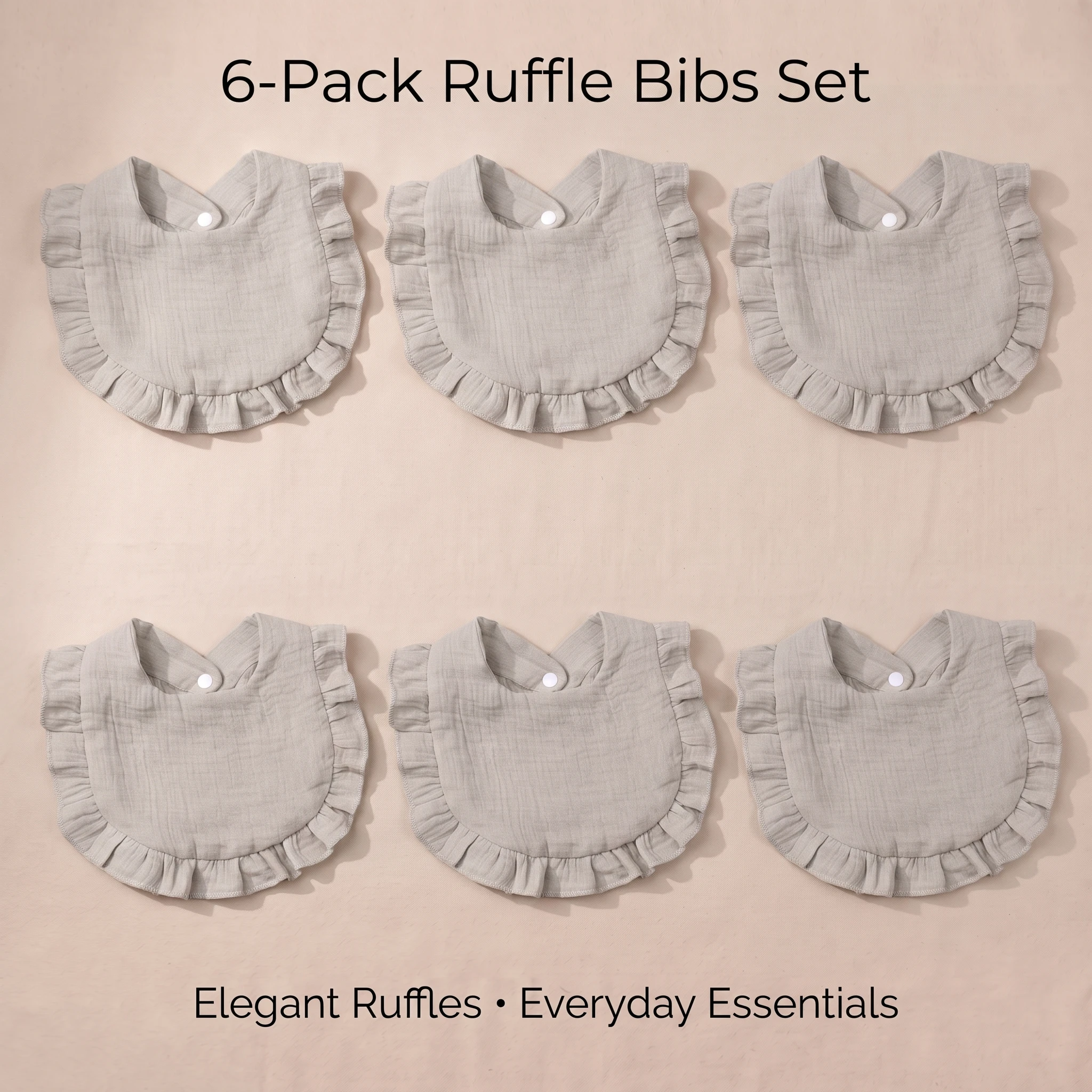 6pcs European and American style new ruffle baby bibs, children's lace gauze bibs and bibs, cute newborn supplies