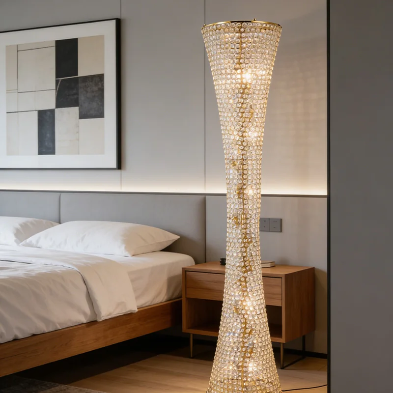 Nordic Modern Designer Art Tower Floor Light Led Designer Floor Lamp Decoration Hotel Villa Home Crystal Floor Light