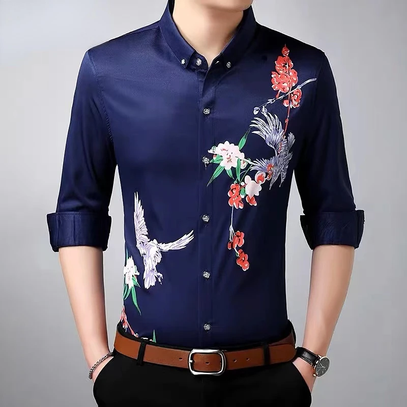 Fashion Men Long Sleeve Business Shirt Spring Autumn Thin Streetwear Smart Casual Korean New Button Male Clothes Loose Tops 2023