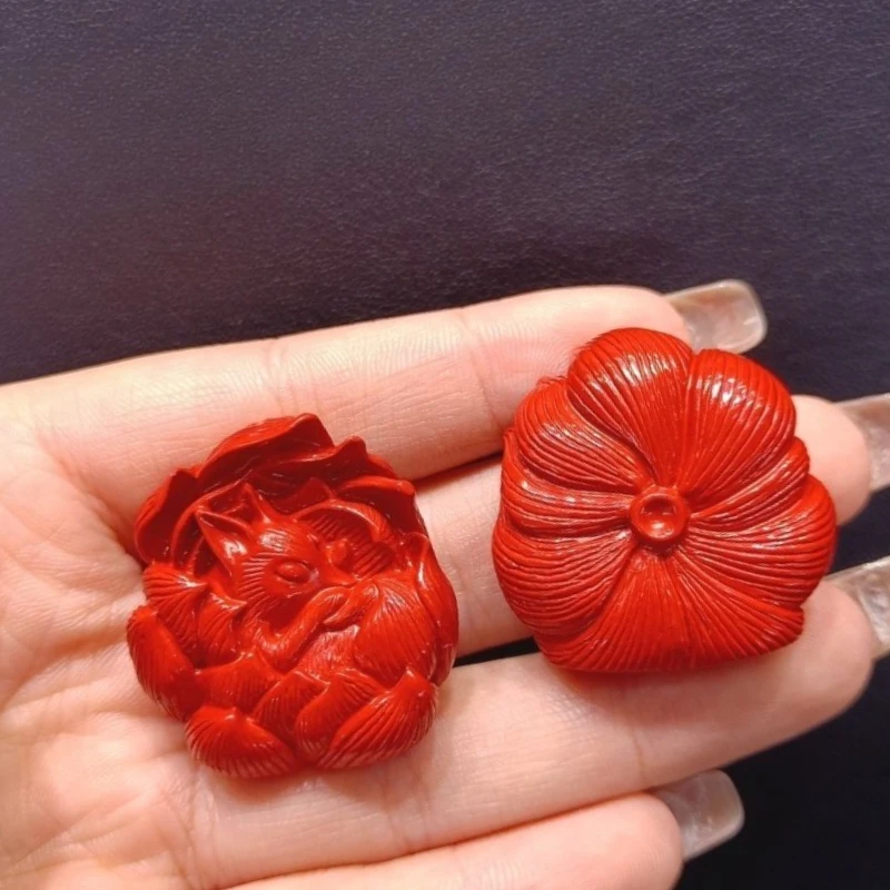 

Подвеска из натуральной необработанной киновари с девятихвостой лисой, изысканные универсальные украшения