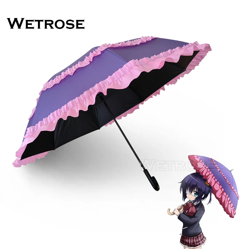 【Wetrose】 Rikka Takanashi Cosplay Long Sunshade Umbrella Props Model Stuff Lolita Chuunibyou Demo Koi Ga Shitai Halloween