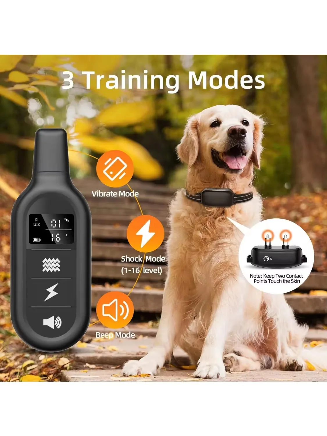 Paipaitek 1000M Hondentrainingshalsband Alle maten Hond Waterdichte elektrische halsband voor hondentraining Oplaadbare hond Anti-blafhalsband - afbeelding 2
