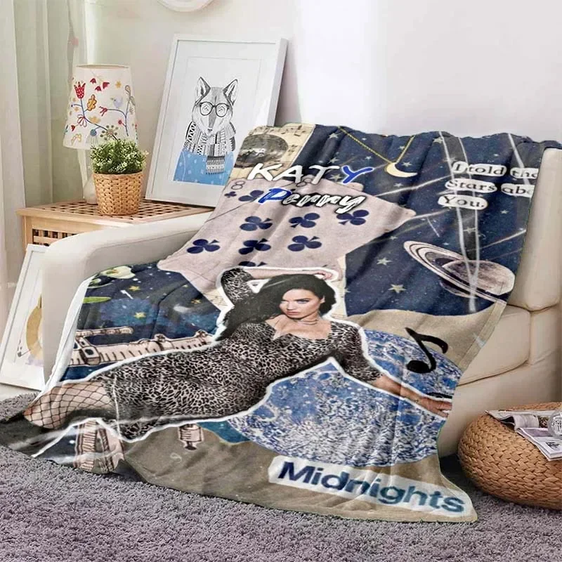 

Pop Female Singer kate perry Swifts Pattern Blanket Star Art Flannel Thin Blanket Portable Home Travel Office Lunch BreakBlanket