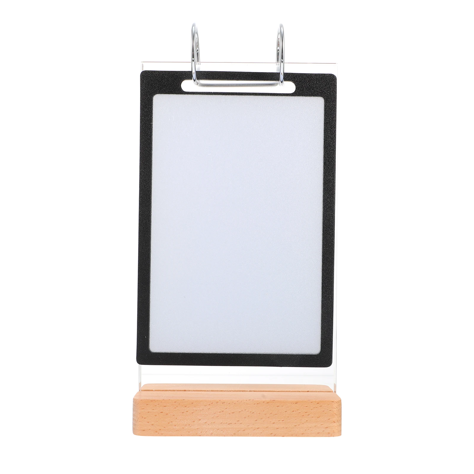 

Black Stainless Steel PVC Menu Holder Double Sides Desktop Label Price Sign Board Photo Clip Rack Restaurant Display Marketing