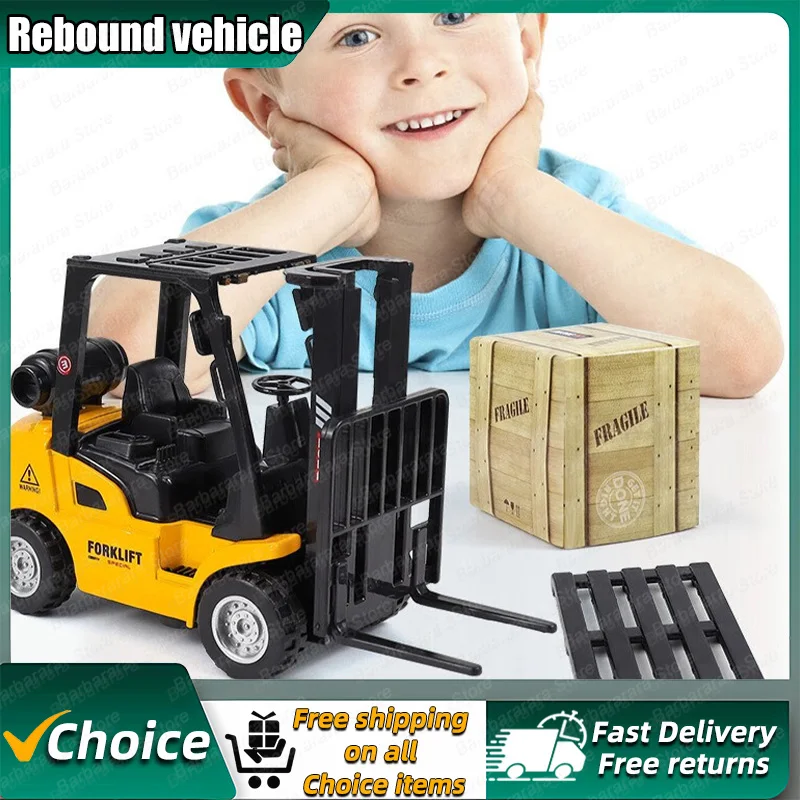 Metal Alloy Forklift Truck Alloy Engineering Pull Back Truck Toys Die-Cast Construction Toys Truck Vehicles Excavator