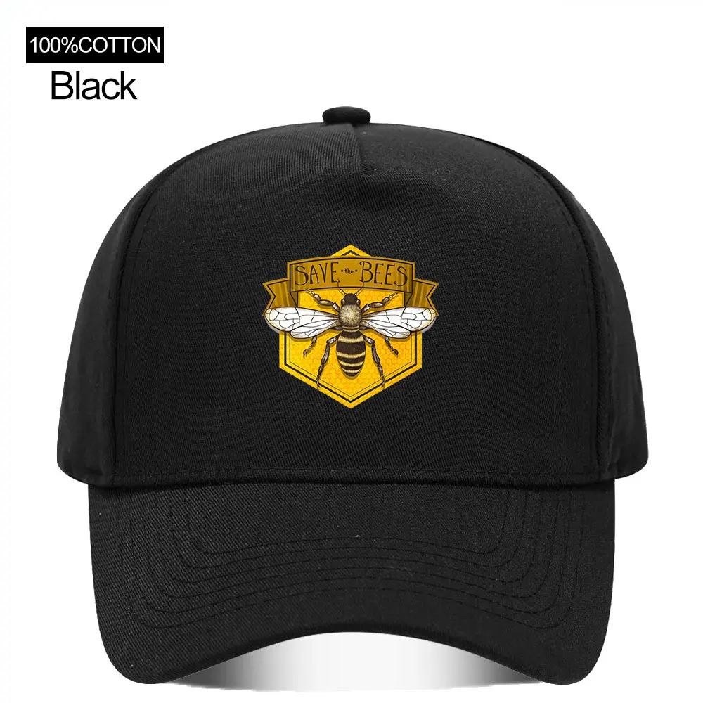 Unisex SAVE The BEES Printed Baseball Cap 100% Cotton Classic Streetwear Hat Adjustable Size Outdoor Sports Daily Party Vacation