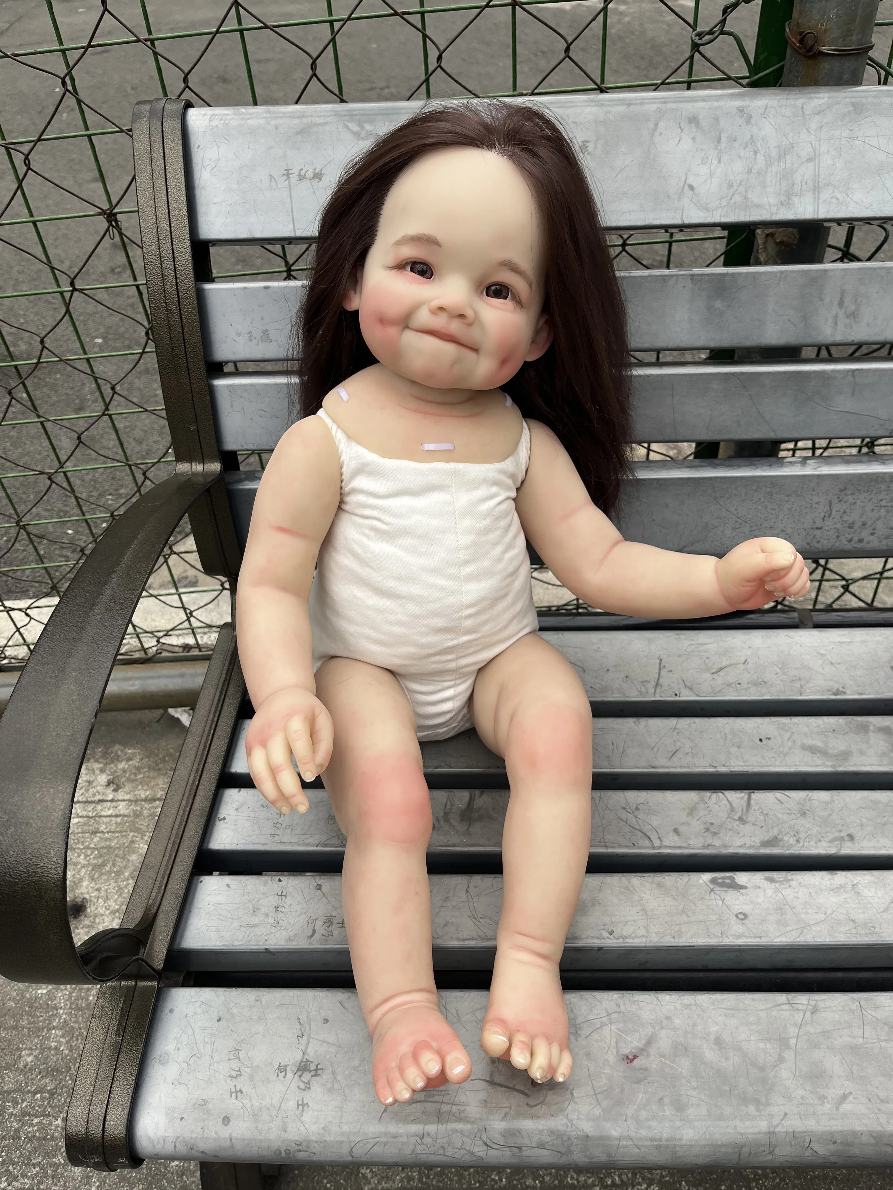 FBBD Customized Limited Supply 28inch Reborn Baby Doll Raya With Hand-Rooted Hair Painted Kit Christmas Gift