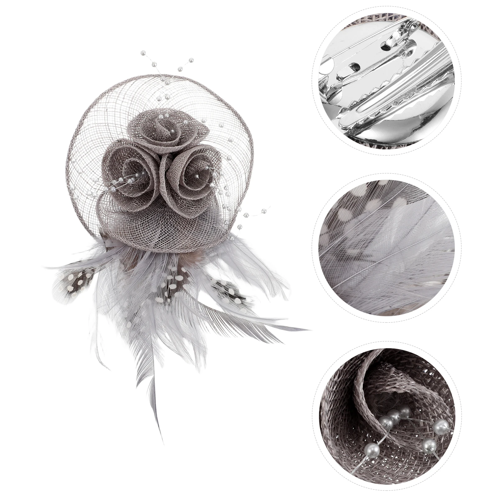 

Headpiece Bridal Hair Accessories Wedding Flower Clip Brooch Fascinator Comfortable Wear Versatile Style Adjustable