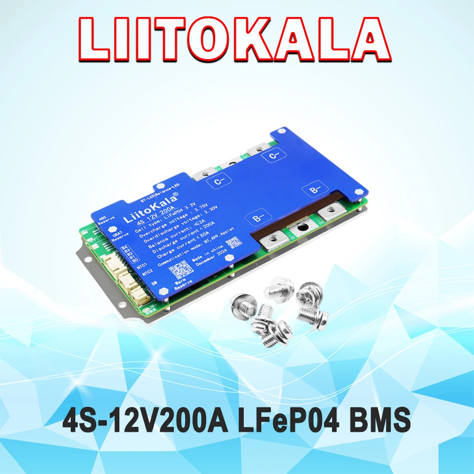 LiitoKala 4S-12V200A-BMS with Bluetooth Lithium Iron Phosphate Battery Protection Plate