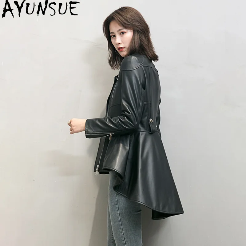 AYUNSUE Natural Sheepskin Genuine Leather Jacket Woman 2025 Streetwear Womens Jackets Slim Fit Autumn Clothes Косуха Женская