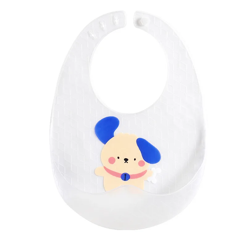 New Cartoon Silicone Waterproof  Baby Bib Newborn To Feeding Children 3D Stereoscopic Adjustable Snap Button Soft and Wash Free