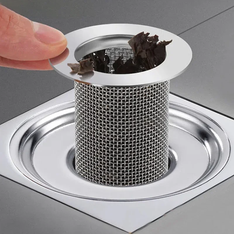 Stainless Steel Floor Drain Filter Mesh Kitchen Sink Anti-clog Filter Bathtub Hair Catcher Shower Leak Net Strainer Drains