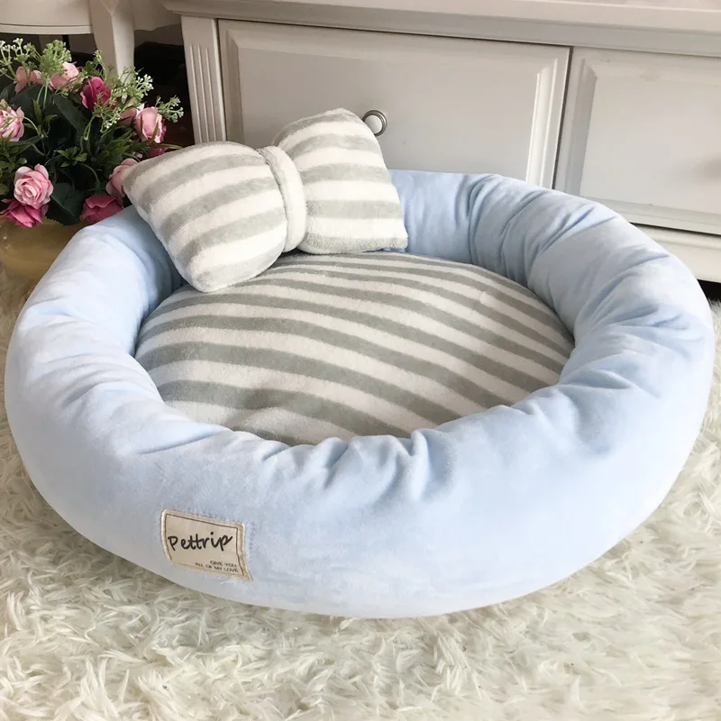 Winter Plush Insulation Circular Pet Litter Mat Dog Bed Soft Comfortable Thickened PP Cotton Breathable Cat Bed Dog Accessories