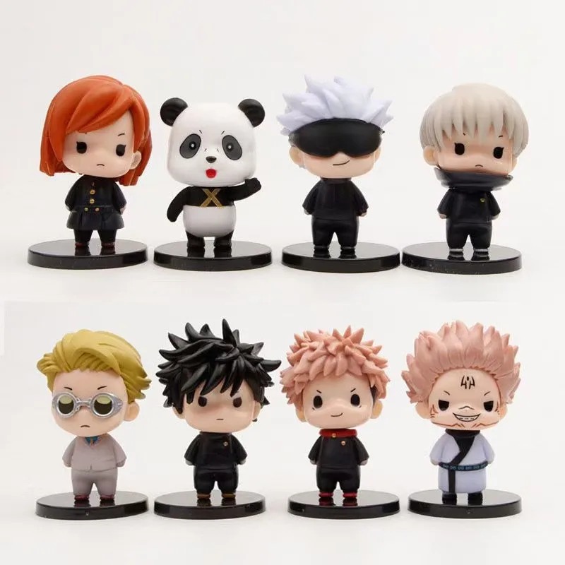 8 teile/satz Anime Jujutsu Kaisen Itadori Yuji Action Figur Gojo Satoru Modell Auto Dekor Geburtstag Geschenk Spielzeug