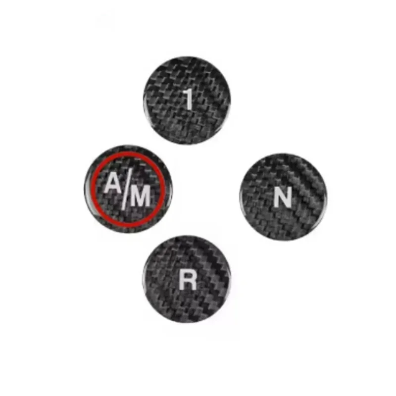 Carbon Fiber Gear Shift Button Cover For Fiat 500 Abarth 595 695 Decorative Sticker Car Interior Accessories