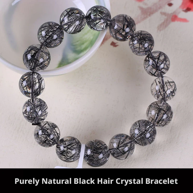 Natural crystal gold hairpin bracelet for women, titanium crystal yellow hairpin, demagnetization, transparent and wear-resistan