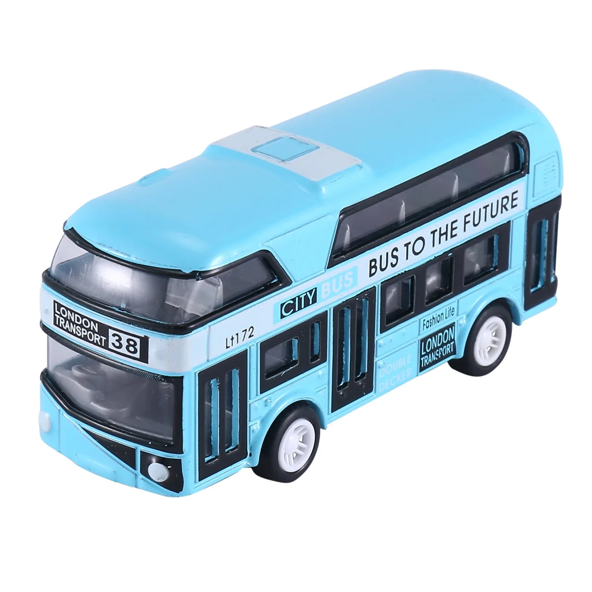 Double-Decker Bus London Bus Design Car Toys Sightseeing Bus Vehicles Urban Transport Vehicles Commuter Vehicles,Blue