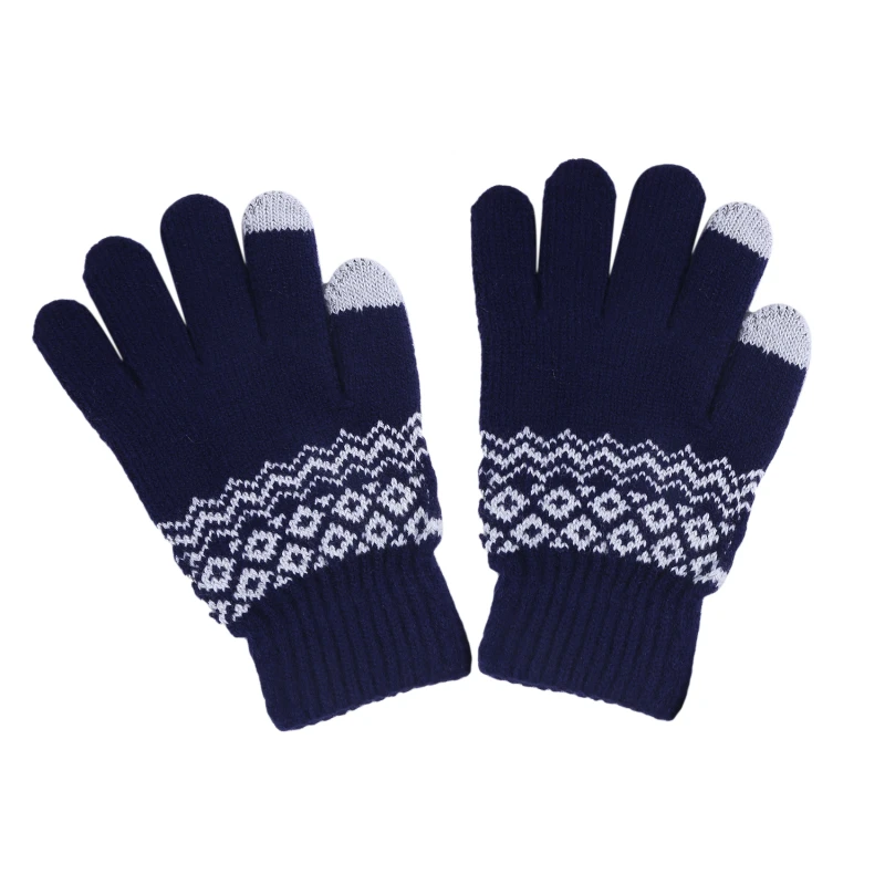 Warm Thick Men Gloves Winter Cashmere Wool Knitted Gloves Solid Mittens Women's Winter Riding Sking Glove Autumn Winter