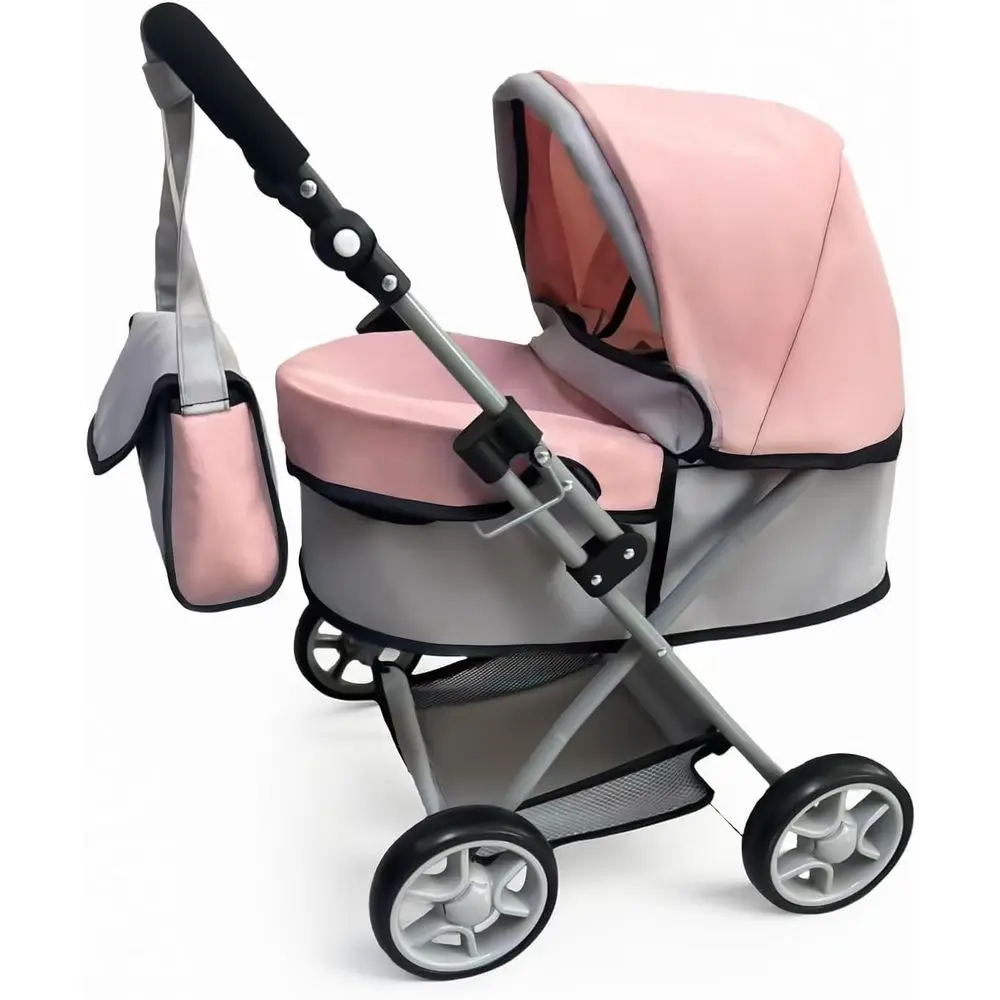 

Компактная коляска для кукол для малышей до 22 кг с корзиной, сумкой и регулируемой ручкой для детей от 3 лет