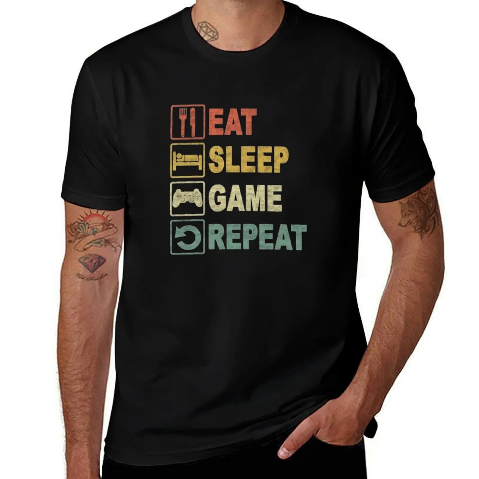 

Eat Sleep Game Repeat T-Shirt new gifts and t-shirts hippie clothes kawaii clothes vintage t shirts plain t shirts men