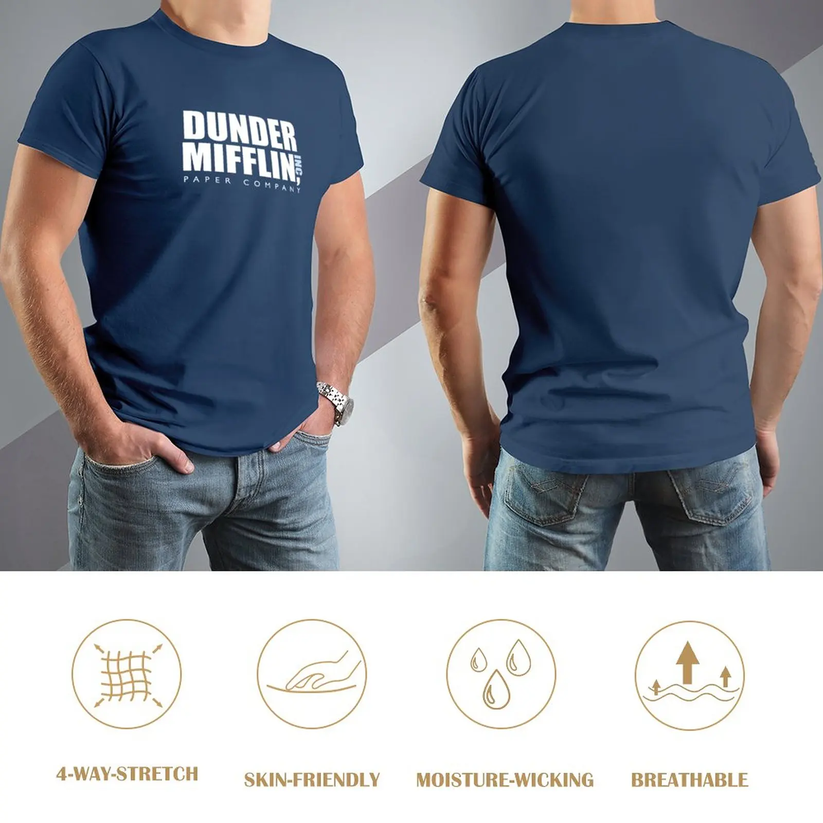 Camiseta de moda de humor The Office Dunder Mifflin para hombre, camiseta de sudor, camisetas s, camiseta negra