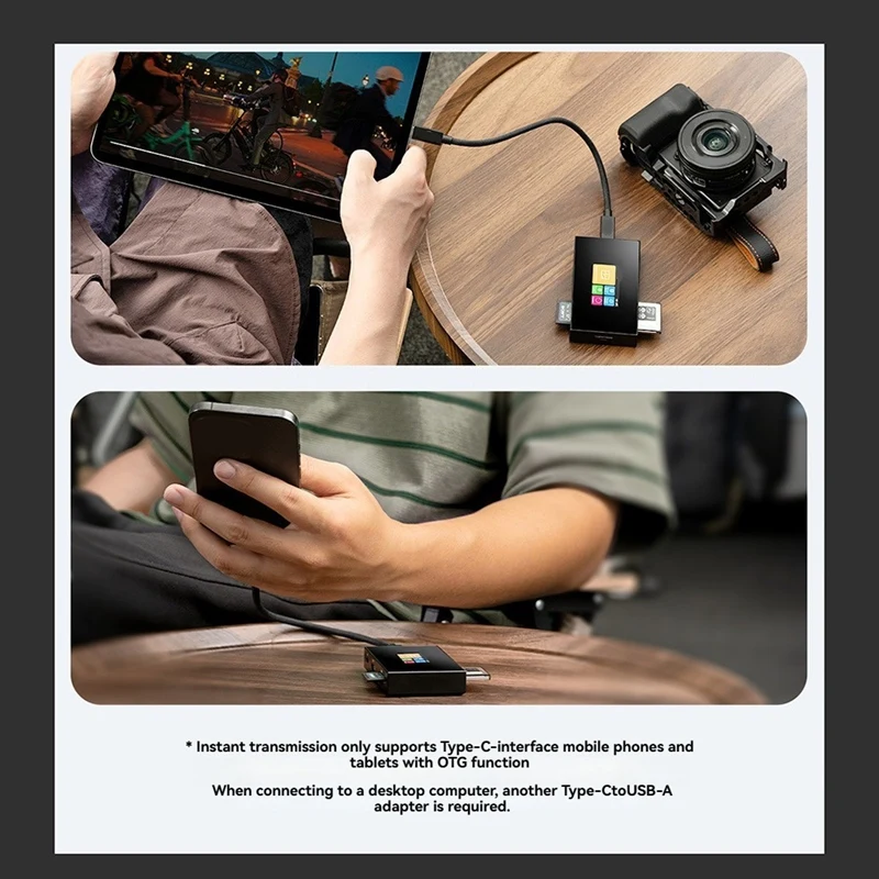 8-In-One Smart Hub With Touch Screen Cfexpress Type A/Type B 4K 120Hz Display 10Gbps 100W PD For Camera/Phones