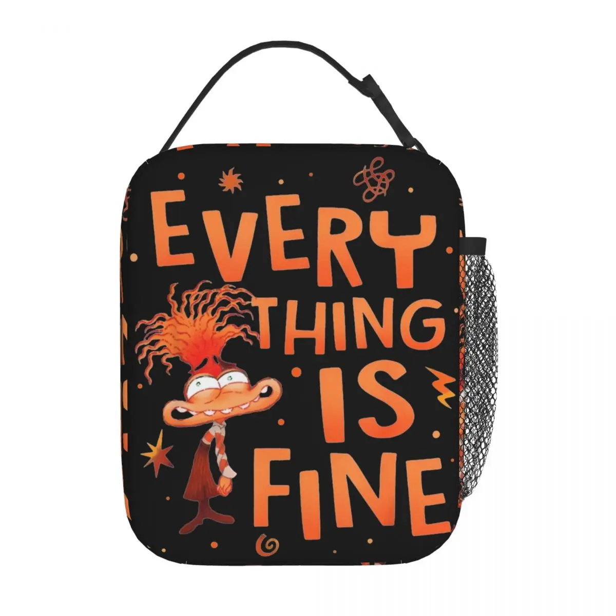 Lunch Box Everything Is Fine Anxiety Inside Out 2 Product Humor Cartoon Storage Food Box Ins Style Cooler Thermal Lunch Box