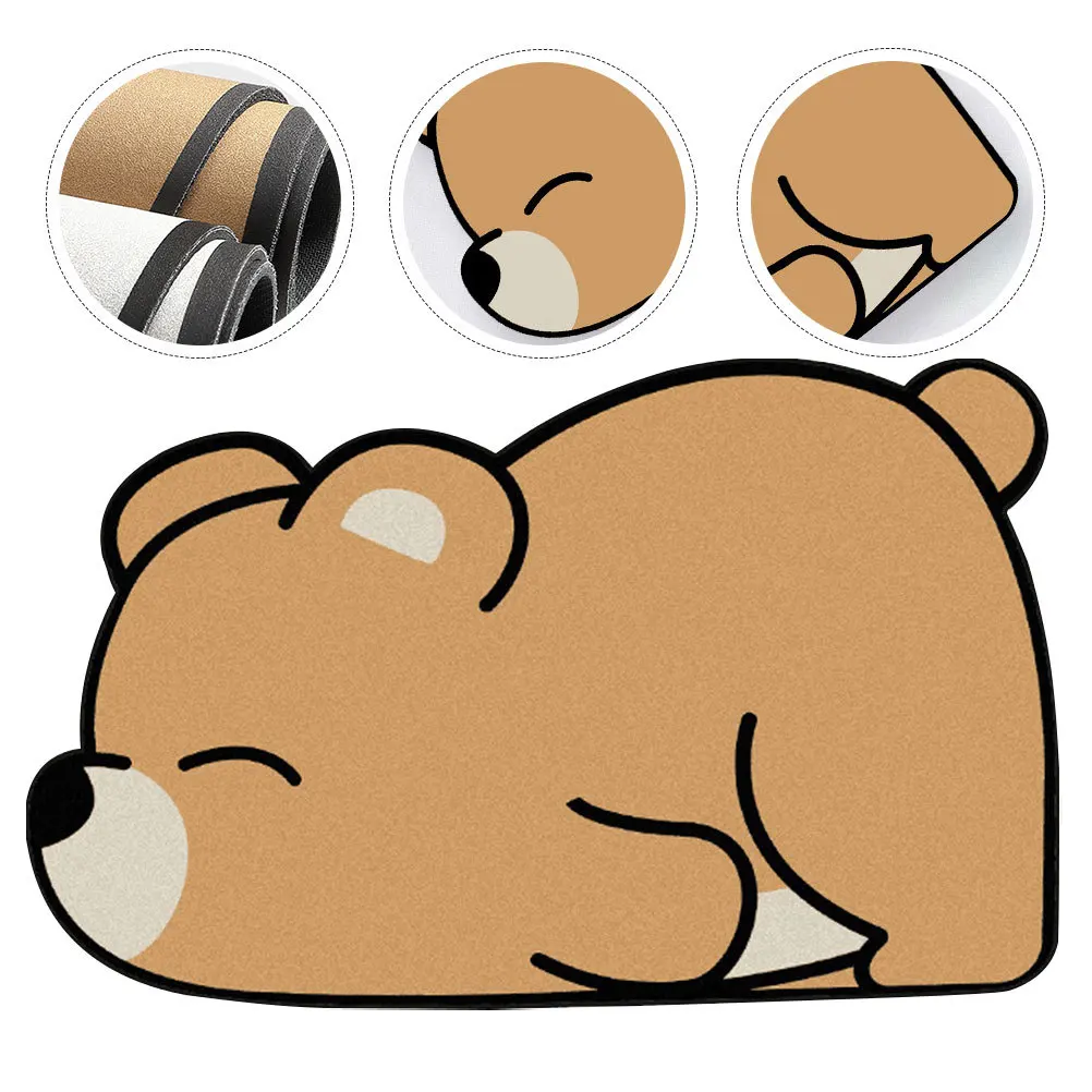 

Adorable Bear Bath Mat Super Absorbent Anti Slip Floor Rug for Toilet Extra Soft Cozy Bathroom Mat Quick Dry Water Absorbent Rug