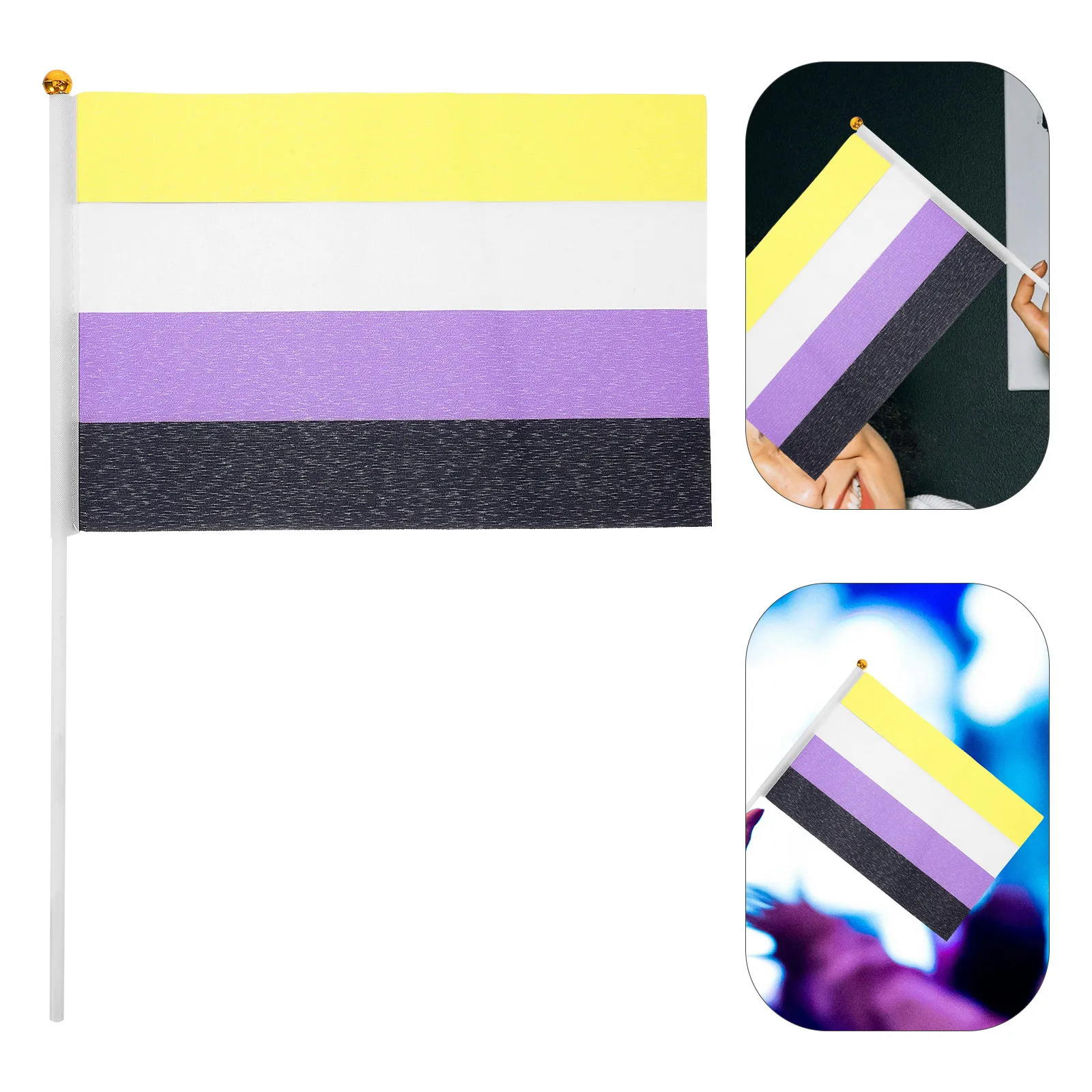 

12Pcs Lesbian Handheld Flags Small Polyester Fade Resistant Pride Party Decorations Outdoor Banner Lesbian Flag