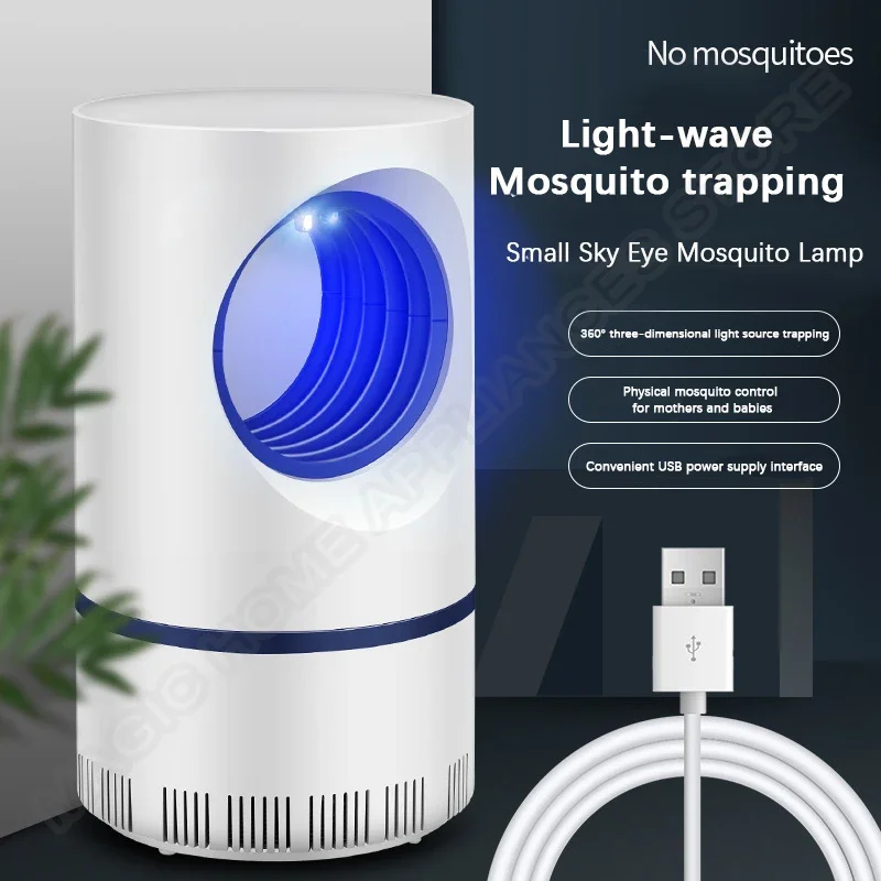 Lámpara eléctrica para matar mosquitos, trampa para moscas atrayentes para interiores, recargable por succión