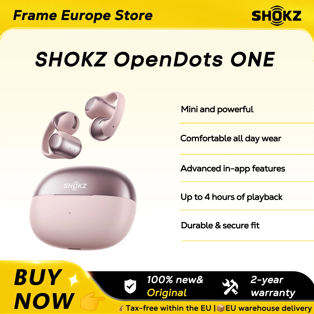 【LOCAL+】SHOKZ OpenDots ONE E310 Open Wireless Bluetooth-Headset V5.4 mit Mikrofon, Dolby-Sound, wasserdicht, lange Akkulaufzeit, neu