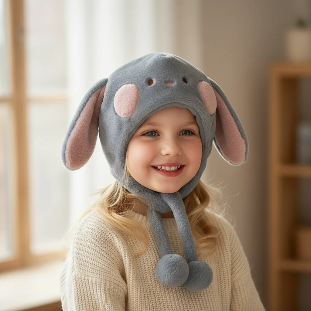 

Новая шапка Lei Feng, ветрозащитная холодостойкая пуловерная шапка с милыми ушками, теплая защитная шапка для ушей, осенне-зимняя шапка-бини с капюшоном