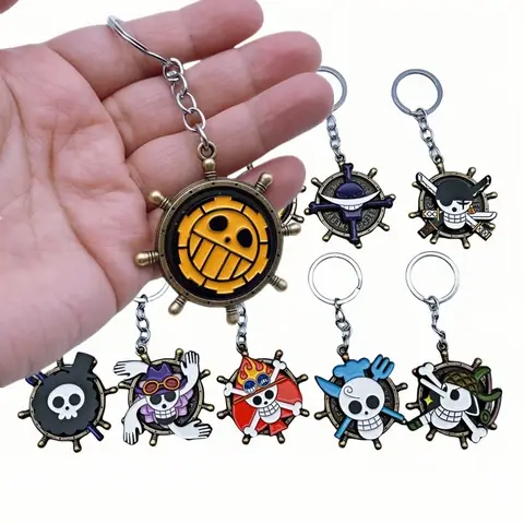 One Piece การ์ตูนตกแต่งกระเป๋าพวงกุญแจจี้ Luffy Chopper Zoro Nami Sanji อะนิเมะรุ่นกระเป๋าเป้สะพายหลังพวงกุญแจ