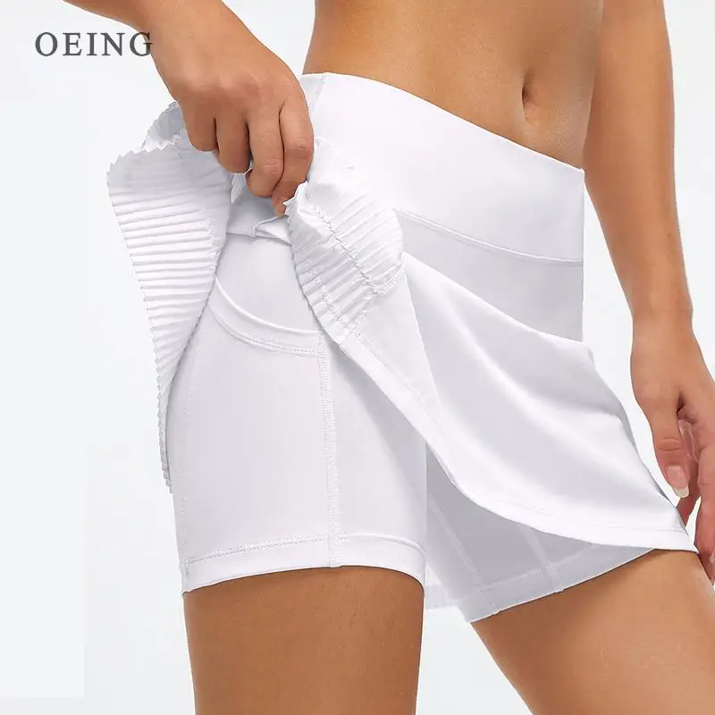 Women Sports Tennis Skirts Fitness Running Shorts High Waist Athletic Skirt With Pockets Pleated Sport Skort Golf Sportswear