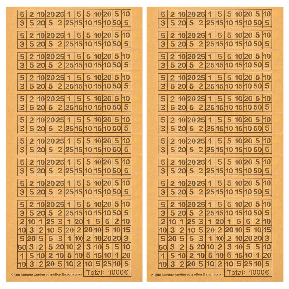 50 قطعة ملصق التوفير اليورو 5000 ملصقات أرقام بيج لصندوق المال جرة العملات المعدنية مخطط المسار لتقوم بها بنفسك ملصقات منظم توفير النقود #4