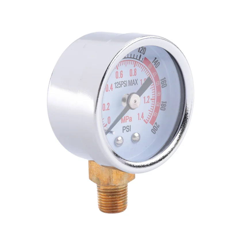 

4Piece 1/8In Male NPT Connection Air Gauge Lower Side Mount 1.57In Dial Air Compressor Gauge Silver-New