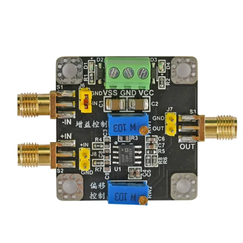 AD8421 AD8429 Instrumentation Amplifier Module, Microvolt Millivolt Weak Signal Amplifier Board, Single-ended Differential Input