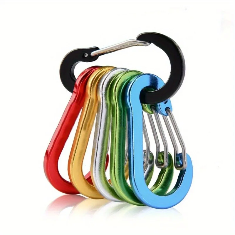 Easyfish Fishing CC1 Steel Small Carabiner Clips Outdoor Camping Multi Tool Fishing Acessories 6pcs