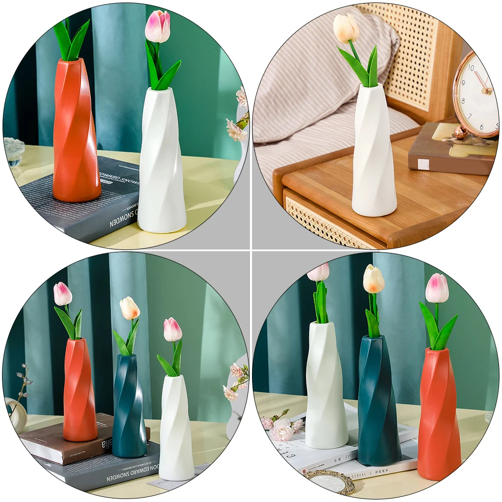 

3Pcs European Style Plastic Vases Creative Home Decor Flower Arrangement Adornment Cabinet Table Decoration