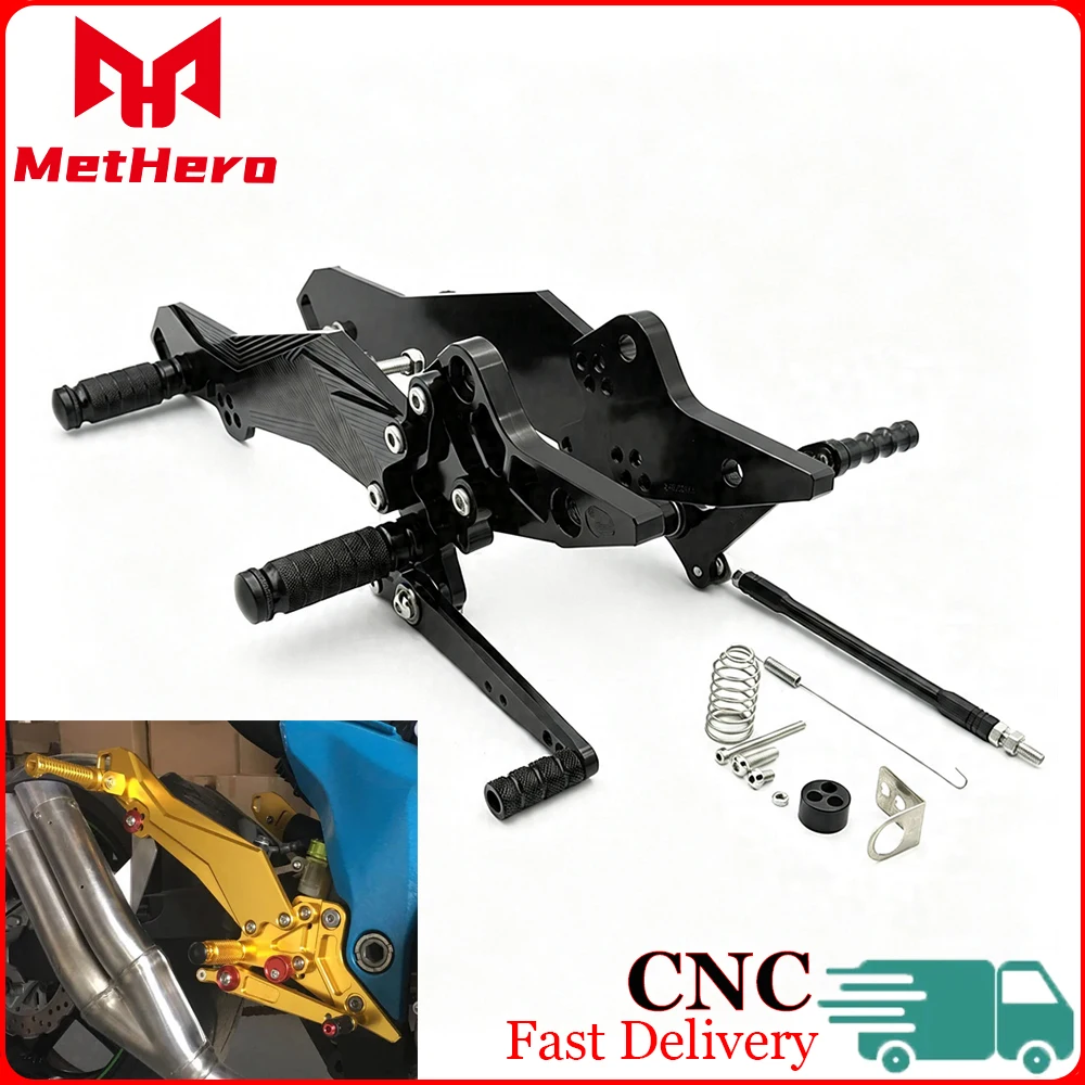CNC Moto Adjustable Rearset Footrest Rearsets Motorcycle Footpeg Foot Pegs Fit For Kawasaki Z800 ZR800 ABS Z 800 2013-2015 2016