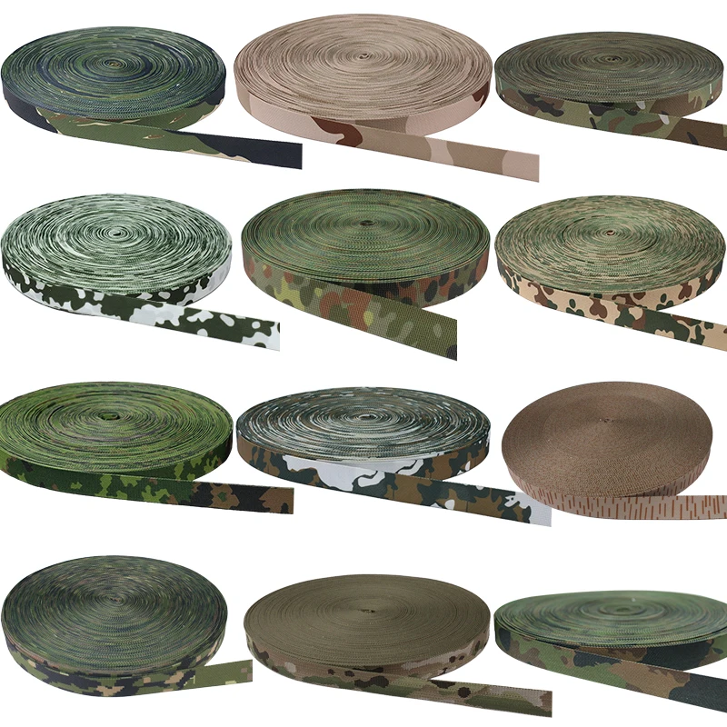 

5 Meter 10 Meter M05 Finnish Desert Flecktarn Mexician Camouflage Webbing EMR Strichtarn Swamp Straps Tactical Vest Webbing