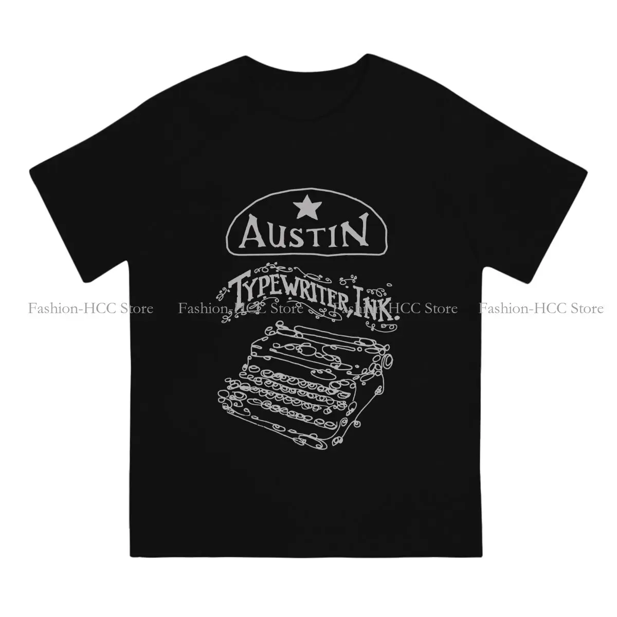 Austin O Neck TShirt Typewriters Basic Polyester T Shirt Man's Tops Fashion