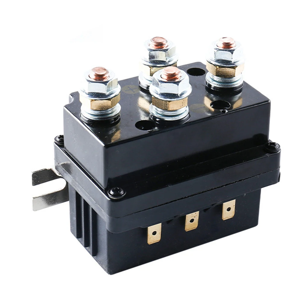 تطبيقات الونش 12 فولت مرحل الونش التحكم عن بعد طقم التثبيت المباشر الملف اللولبي الأسود المقاوم للاهتراء #5