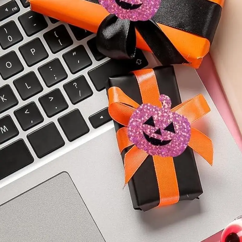 G6KF 500 قطعة من ملصقات الليزر الهالوين لتزيين موضوع اليقطين للاحتفال بالمهرجان