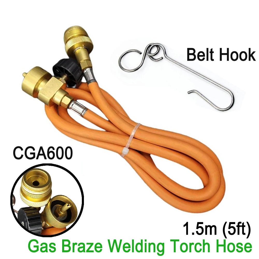MAPP Torch Extension Hose Kit 1.5m (5ft) Hose and Belt Hook For Mapp Gas Braze Welding Torch Kit