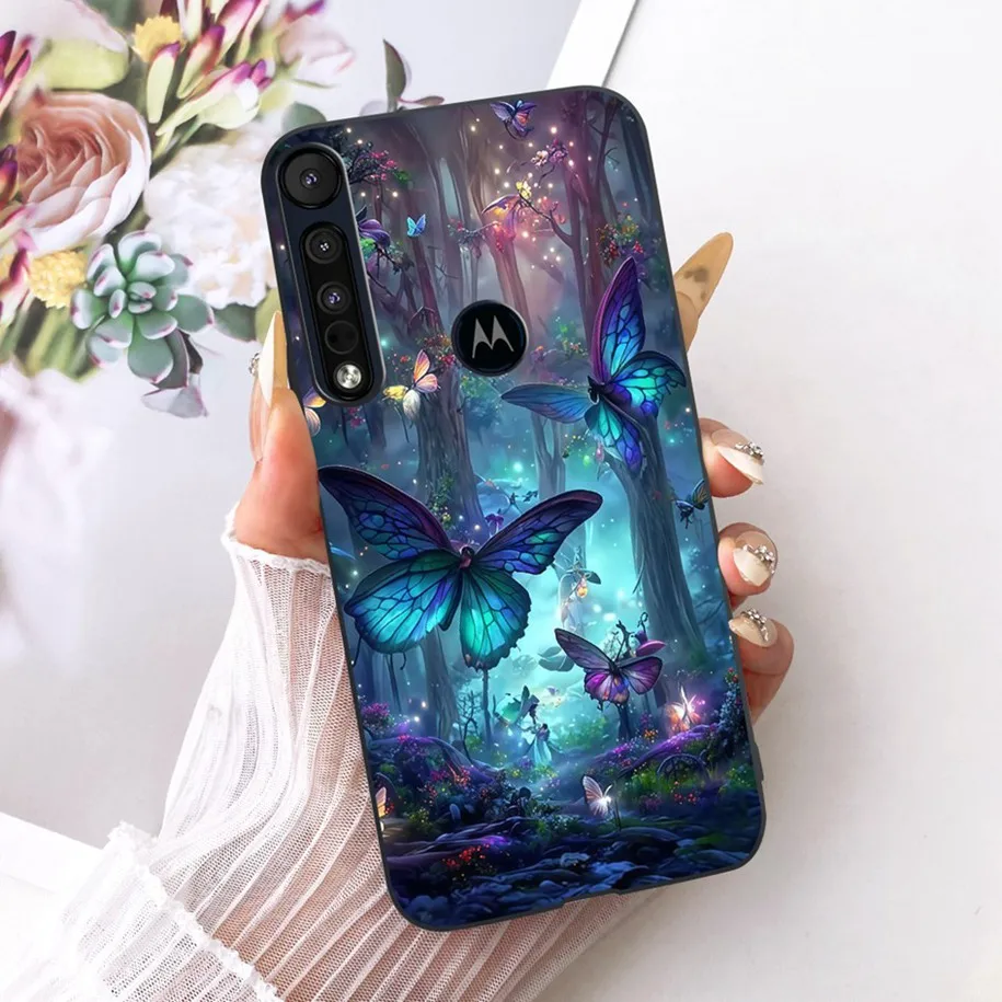 For Motorola One Vision Case XT1970-1 Fashion Flower Soft Slim Silicone Phone Cover For Motorola One Macro 5G MotoOne TPU Fundas view 6