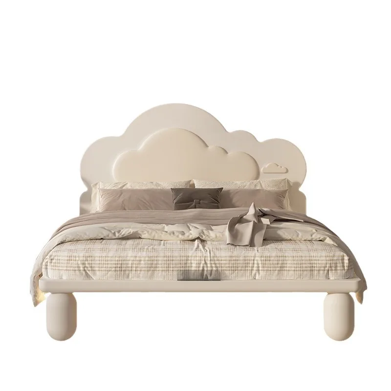 

Cream wind, children, single bed, all solid wood, girl, suspension, princess, wabi-sabi wind, children