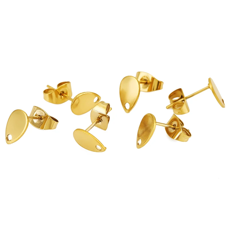 20pcs Stainless Steel Star Heart Studs Earrings Making With Stopper PVD Anti Allergy Earring Clasps Hooks Diy Jewelry Findings image 5